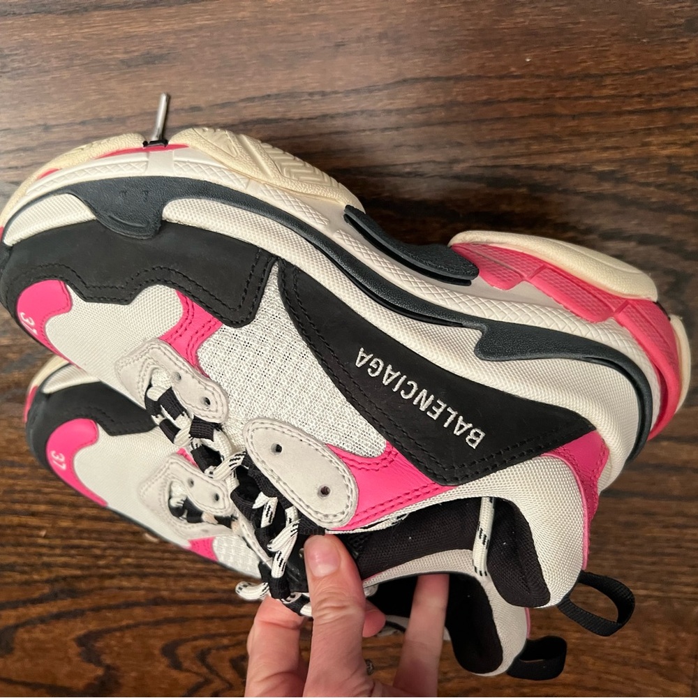 Balenciaga Triple S Sneakers - Black, Pink, Cream - Picture 14 of 16